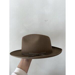 Vintage 1950s Penney's Marathon Fedora Gray XXX Beaver Made USA Brown Felt hat